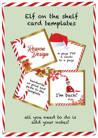 Shelf Elf Card Templates