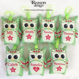 Green mini owl decorations 