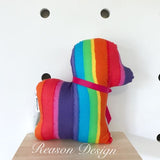 Small White Rainbow Pony Horse Stuffed Toy Cushion