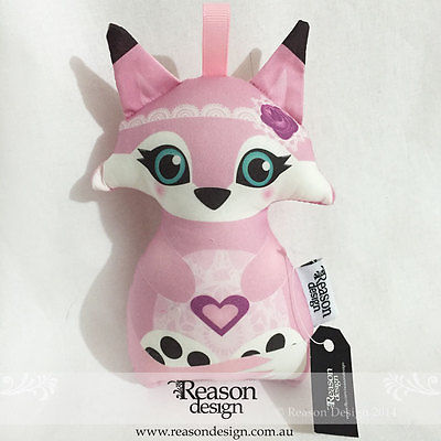 Pink fox Rattle baby