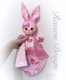 Pink bunny snuggle security blanket 