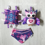 Purple owl Rattle set