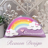 Personalised Bright Rainbow Cloud cushion 35cm