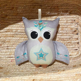 Baby boy Owl Rattle - lots of colours