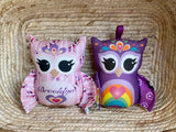 Baby girl Owl Rattle - lots of colours