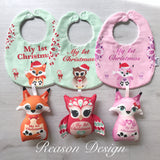 My first Christmas bib and Rattle gift sets 