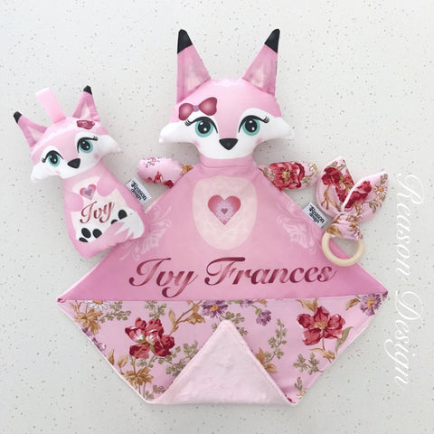 Personalised fox gift set
