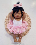 pink crochet doll tutu miniland