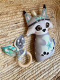 Mint & Grey FOX/OWL Gift Set Rattle & teether