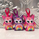 Pink and purple mini personalised owls