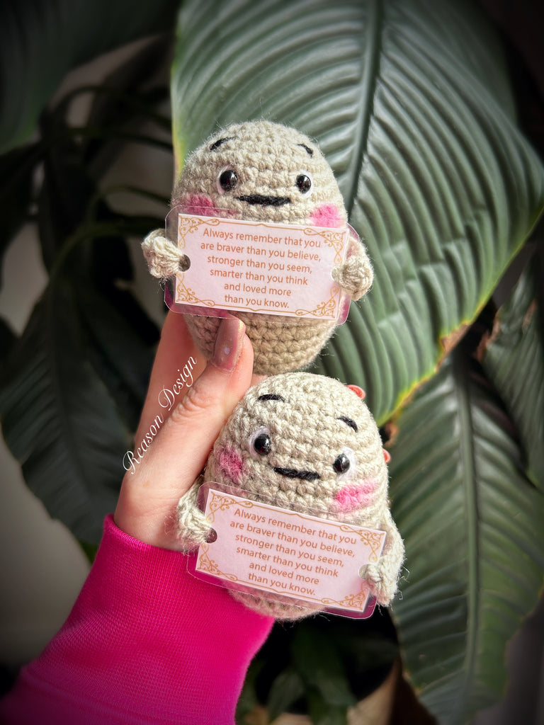 Positive potato plushie crochet gift – ReasonDesign