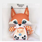Orange chevron fox personalised 