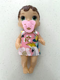 Small reversible doll dress (fits 21cm Miniland)