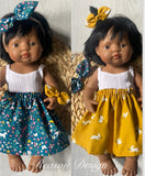 Reversible doll skirt set