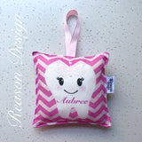 personalised tooth fairy pillow pink