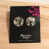 Damask resin stud earrings
